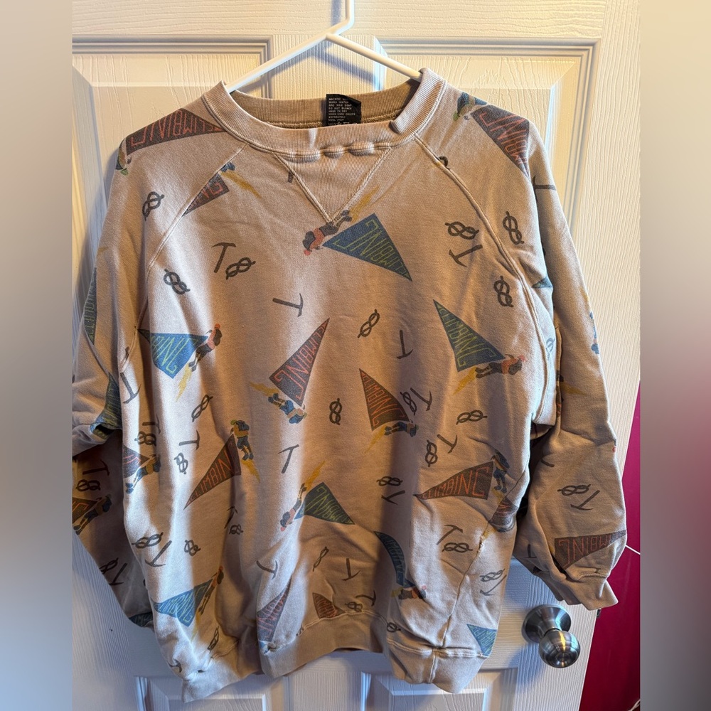 Vintage 80’s 90’s GENERRA Multicolor Graphic ClimbingCrewneck Sweatshirt sz L